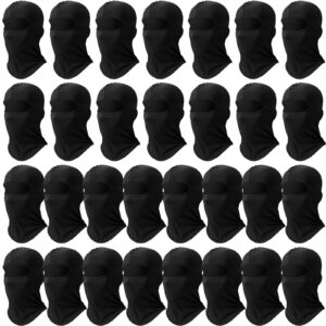 30 Pcs Balaclava Ski Face Mask Full Face Cover Mask UV Protection Cooling Neck Gaiter Winter Summer for Men Women Outdoor (Black, Simple Style)