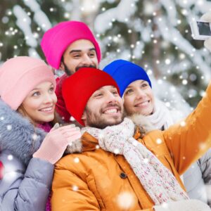 48 Pcs Bulk Winter Knit Beanies Gloves Men Women Warm Beanie Touchscreen Gloves Set Cozy Winter Accessories (Bright Color)