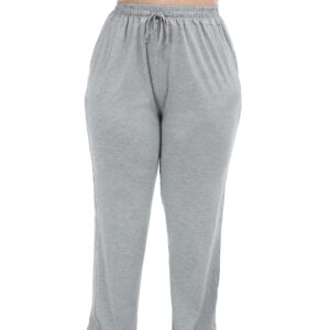 Cheapestbuy Women's Plus Size Comfy Lounge Pants Active Yoga Sweatpants Casual Stretchy Jogger Pants with Pockets Drawstring Grey