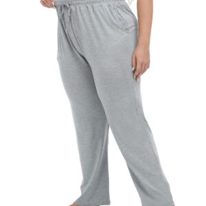 Cheapestbuy Women's Plus Size Comfy Lounge Pants Active Yoga Sweatpants Casual Stretchy Jogger Pants with Pockets Drawstring Grey