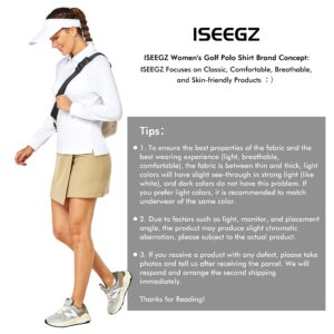 ISEEGZ Golf Polo Shirts for Women, Women's Long Sleeve Shirt Blouses, Dressy and Casual Women's Tops for Daily Work Sports, Comfortable Fitted & Quick Dry Apparel