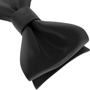 Adam Young Men's Black Self Tie Bow Tie Formal Satin Classy Bowtie for Tuxedo Faux Silk (Classic, Black)