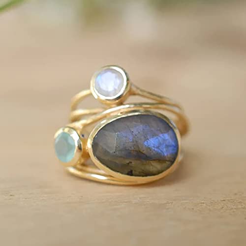 Acrylic Rings Chunky Bohemian Abalone Shell Ring Worry Relief Ring Plain Hammer Belt Ring Love Ring For Men And Women (Gold, 9)