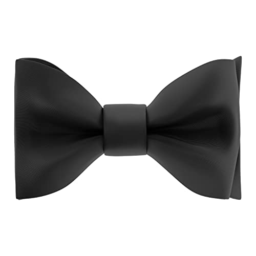 Adam Young Men's Black Self Tie Bow Tie Formal Satin Classy Bowtie for Tuxedo Faux Silk (Classic, Black)