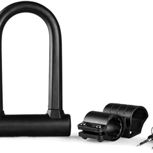 Bike Lock with Key, 1 Pack, Black, U-Lock, Beautiful Design