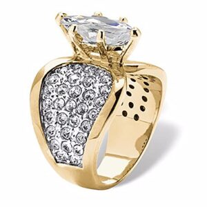 Snake Ring Stainless Steel Engagement Round Cut Zircons Women Wedding Rings Jewelry Rings For Woman Full Diamond Ladies Ring (Gold, 7)