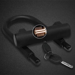 Bike Lock with Key, 1 Pack, Black, U-Lock, Beautiful Design