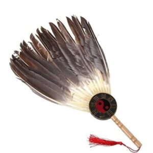 Folding Hand Fan Folding Fan Handheld Folded Fan Bamboo Dance Hand Fans Chinese Fan Ancient Black Feather, Bamboo Hand Fan Foldable Fan Hand Held Fans (Color : A, Size : 46cm)