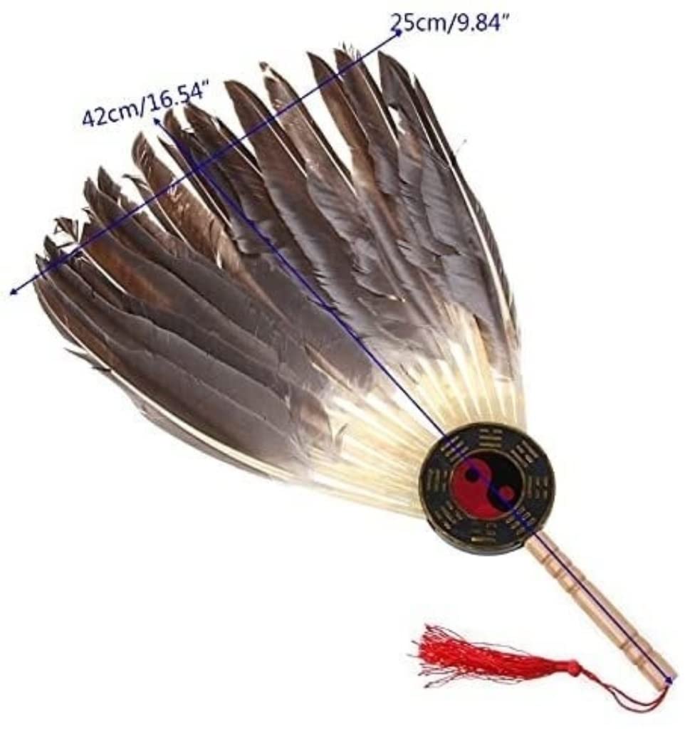 Folding Hand Fan Folding Fan Handheld Folded Fan Bamboo Dance Hand Fans Chinese Fan Ancient Black Feather, Bamboo Hand Fan Foldable Fan Hand Held Fans (Color : A, Size : 46cm)