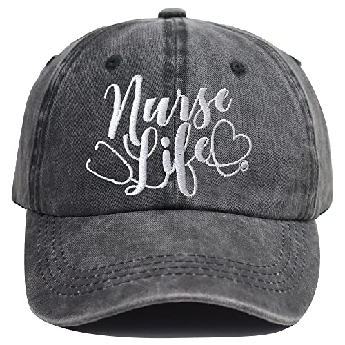 Kamaple Nurse Gifts for Women Men, Embroidered Funny Nurse Life Hat, Nurses Accessories Baseball Cap, Rn Gifts for Nursing