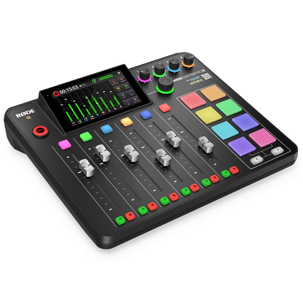 Rode RODECaster Pro II Integrated Audio Production Console Bundle with Rode RODECover II Polycarbonate Cover and 32GB MicroSDHC Memory Cards