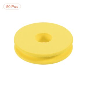 PATIKIL 2.24 Inch Fishing Line Spool, 50 Pack EVA Foam Fishing Winding Board Plates Fly Fishing Gear Organizer for Fishing Line Storage, Yellow