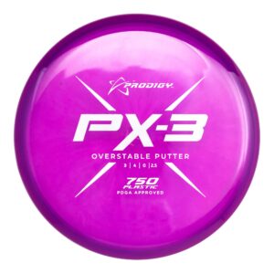 Prodigy Disc 750 PX-3 | Stable Disc Golf Putter & Approach Disc | Extremely Durable 750 Plastic | Great for Driving & Approach Shots | Beaded for Added Stability | Colors May Vary (170-174g)