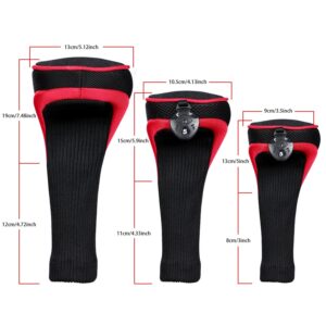 Golf Club Head Covers, Golf Iron Head Cover, Wedge Cover, Woods Driver Long Interchangeable 1/3/5 Driver Fairway Hybrid Golf Putter Cover Headcovers (Color : Red)