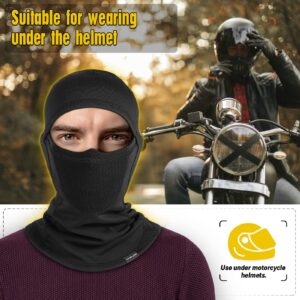 HASAGEI Balaclava Winter Thermal Ski Mask Breathable Face Hood Balaclava Motorcycle Bike for Men and Women Black