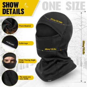 HASAGEI Balaclava Winter Thermal Ski Mask Breathable Face Hood Balaclava Motorcycle Bike for Men and Women Black