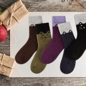 Heatuff Women's Winter Wool Socks Warm Soft Full Cushion Crew Socks (5 Pairs)