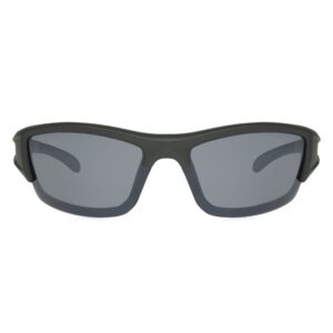 Panama Jack Men's Polarized Silver Flash Blade Sunglasses, Metallic Dark Gray, 68