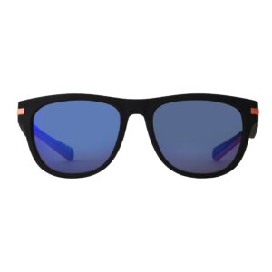 Panama Jack Men's Polarized Blue-Purple Mirror Square Sunglasses, Black, 54