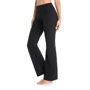 Workout Leggings Sports Wide Pants Flared Pilates Fitness Waist Straight for Yoga Flare High Yoga Leg (Black, S)