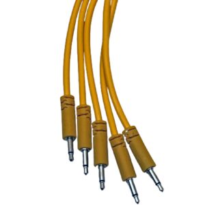 Starving Students Music Supplies Luigis Modular Supply Spaghetti Eurorack Patch Cables - Package of 5 Gold/Orange Cables, 12 (30 cm)