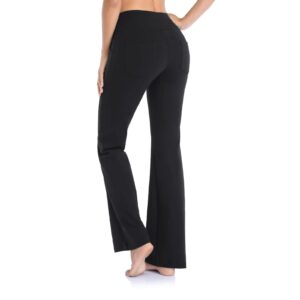 Workout Leggings Sports Wide Pants Flared Pilates Fitness Waist Straight for Yoga Flare High Yoga Leg (Black, S)