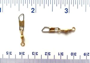 100 gerry's tackle brass barrel fishing swivels with safety snap size 12 (16 lbs. test)