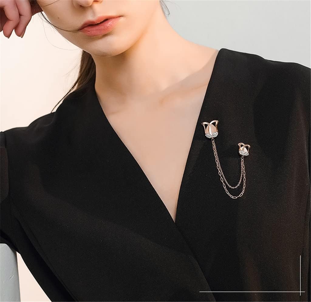 MJWDP Shirt Collar Pin Neck Brooch Chain Corsage Decoration Women's Button Pin Sweater Accessories Pin Accessories