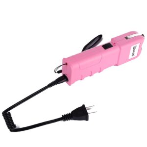 GOAEO Stun Gun - 59 Billion Heavy Duty Rechargeable with LED Flashlight, Includes Wrist Strap and Belt Holster, Pink