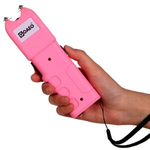 GOAEO Stun Gun - 59 Billion Heavy Duty Rechargeable with LED Flashlight, Includes Wrist Strap and Belt Holster, Pink