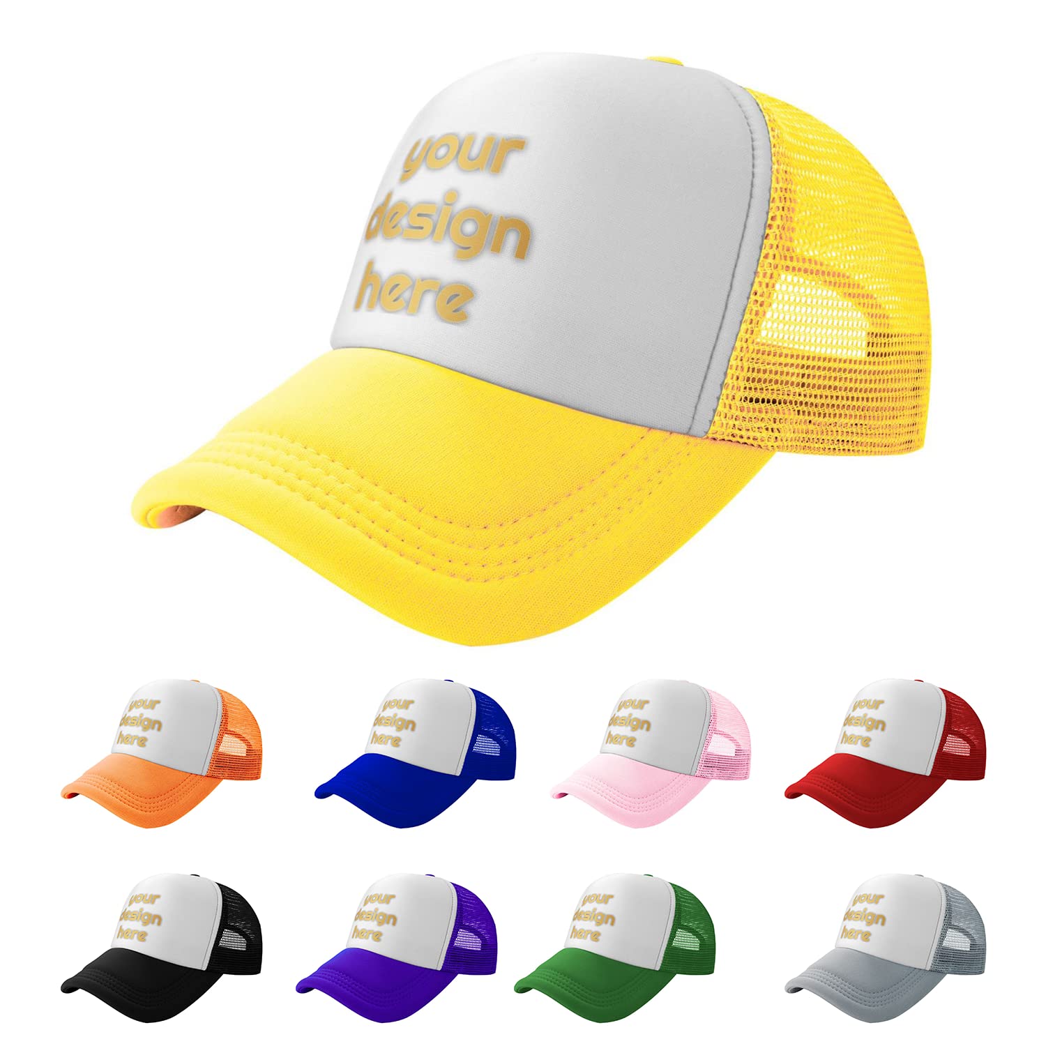 Woaiting Custom Hats for Men Women Personalized Trucker Hats Add Design Your own Picture/Text/Logo Customize Cap