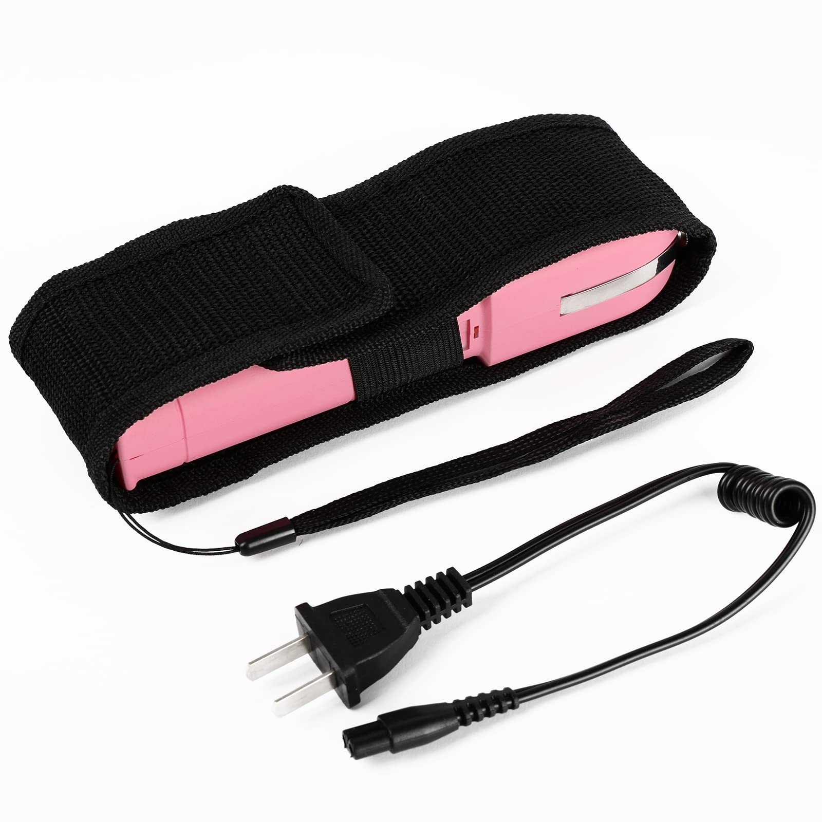 GOAEO Stun Gun - 59 Billion Heavy Duty Rechargeable with LED Flashlight, Includes Wrist Strap and Belt Holster, Pink