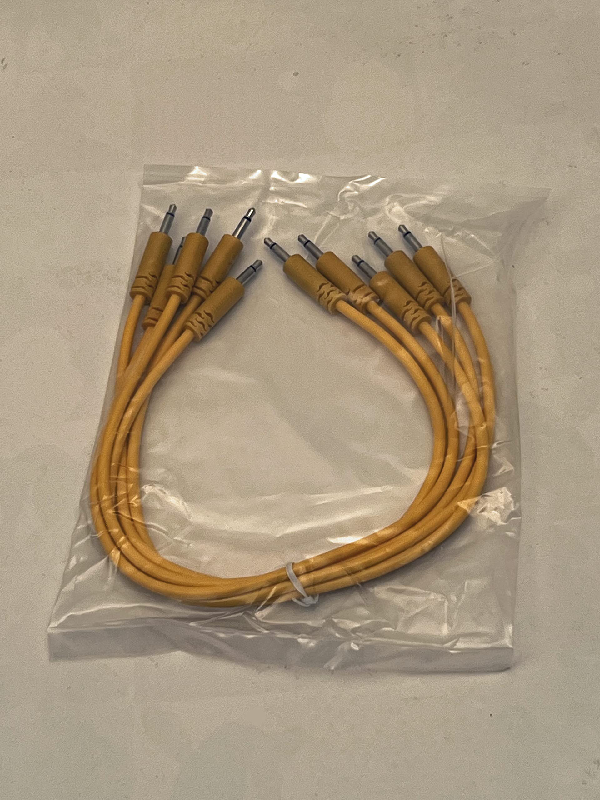 Starving Students Music Supplies Luigis Modular Supply Spaghetti Eurorack Patch Cables - Package of 5 Gold/Orange Cables, 12 (30 cm)