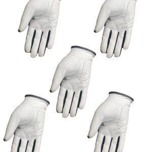 5 - All Weather Synthetic Golf Gloves (Left Hand for Right Hand Golfer) (M/L)