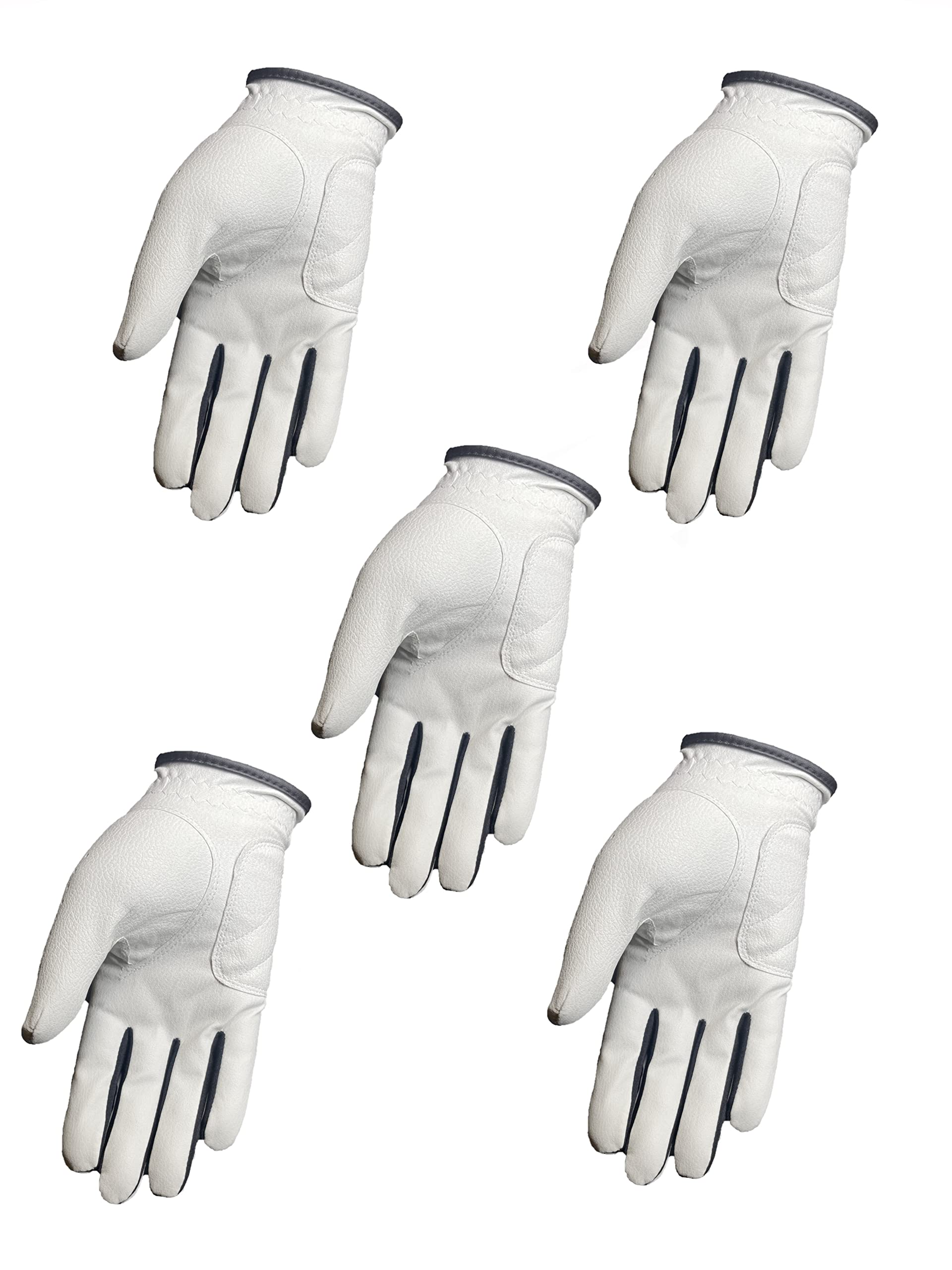 5 - All Weather Synthetic Golf Gloves (Left Hand for Right Hand Golfer) (M/L)