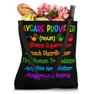 Daycare Provider Definition Daycare Teacher Day Tote Bag