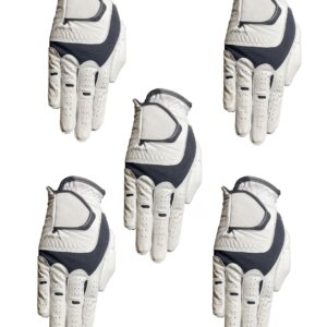 5 - All Weather Synthetic Golf Gloves (Left Hand for Right Hand Golfer) (M/L)