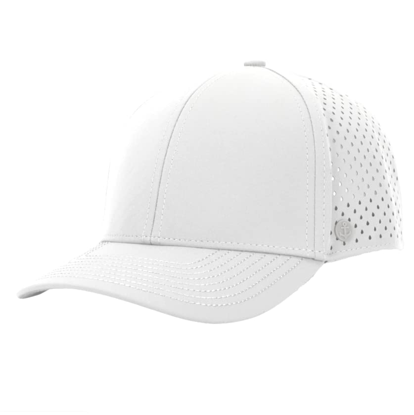 ANKOR Ultra Performance Water-Resistant UPF 50 Baseball Hat | Golf | Boat | Beach | Lake | Workout | Everyday | Men and Women (White)