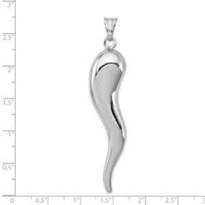 Auriga Fine Jewelry Sterling Silver Rhodium-plated Italian Horn Pendant Gift for Women