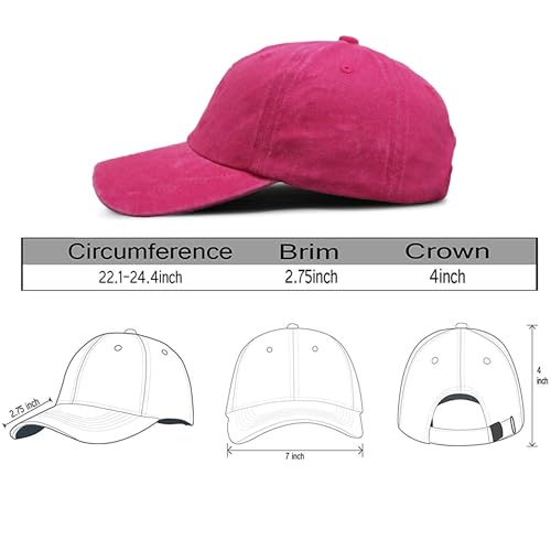 Giavuwn Breast Cancer Awareness Hat for Women, Embroidered Pink Ribbon Vintage Cotton Adjustable Baseball Cap