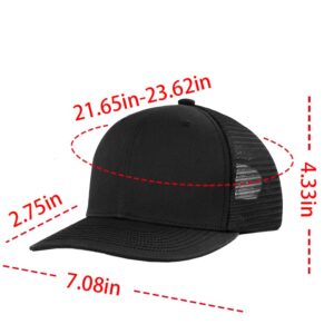 Custom Trucker Hat with Your Text Embroidered Mesh Snapback Cap Polyester Baseball Cap Black