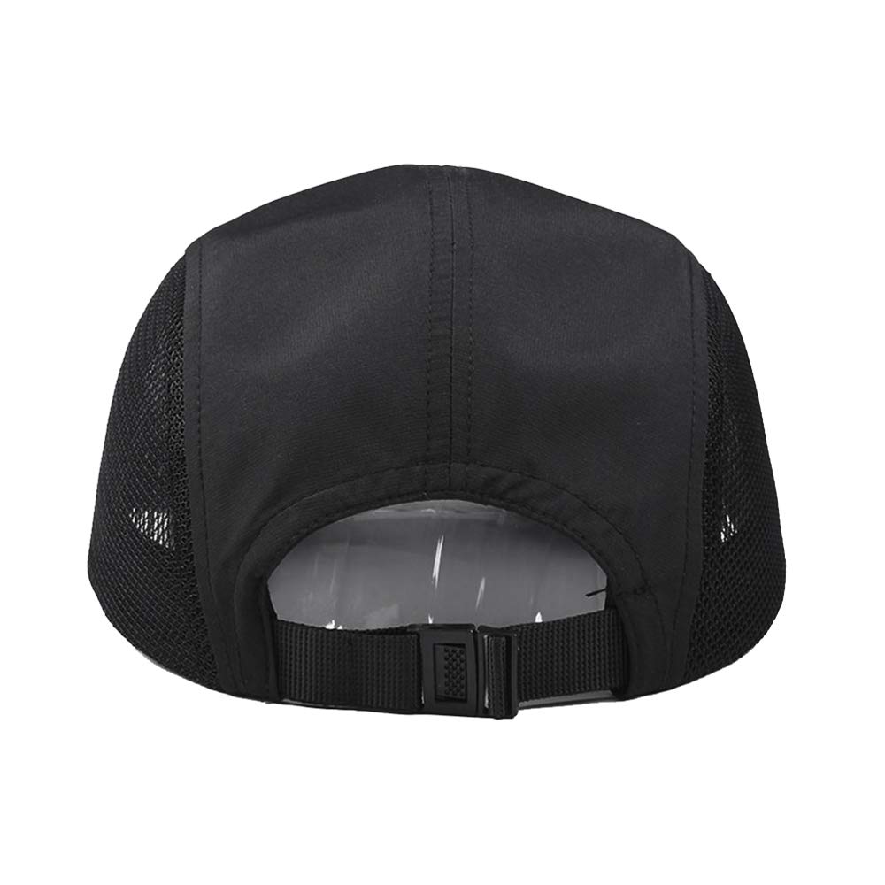 Clakllie 5 Panel Mesh Baseball Cap Short Brim Trucker Hat Sun Protection Dad Caps Breathable Outdoor Running Hats