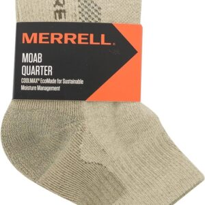 Merrell Unisex-Adult's Moab Hiking Mid Cushion Socks-1 Pair Pack-Coolmax Moisture Wicking & Arch Support, Ankle-Oatmeal, M/L (Men's 9.5-12 / Women's 10-13)