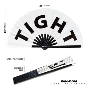 Tight hand fan foldable bamboo circuit hand fan funny gag slang words expressions statement gifts Festival accessories Rave handheld Circuit event fan Clack fans (White)