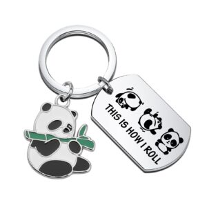 panda gift panda keychain animal lover gift this is how i roll (this is how i roll)