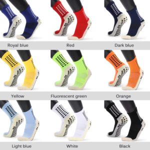 Nigeiyeme Unisex Soccer Socks Sports Grip Socks Anti Non Skid Basketball Socks Dispensing Anti Slip Cotton Football Socks (Black,One-size)