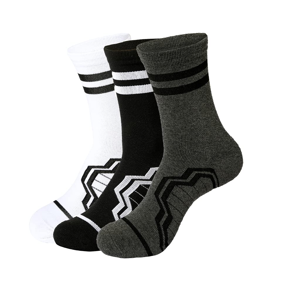 Performance Crew Socks - Moisture Wicking Control Comfort Fit Cushioned socks with Arch Compression 3-Pairs…