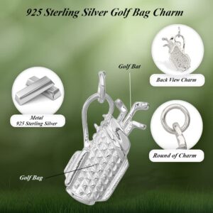 Auriga Fine Jewelry Sterling Silver Golf Bag Charm Pendant (L- 22 mm, W- 13 mm) Gift for Women