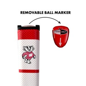 Team Golf NCAA WISCONSIN Golf Putter Grip Team Golf NCAA Golf Putter Grip (Multi Colored) with Removable Ball Marker, Durable Wide Grip & Easy to Control