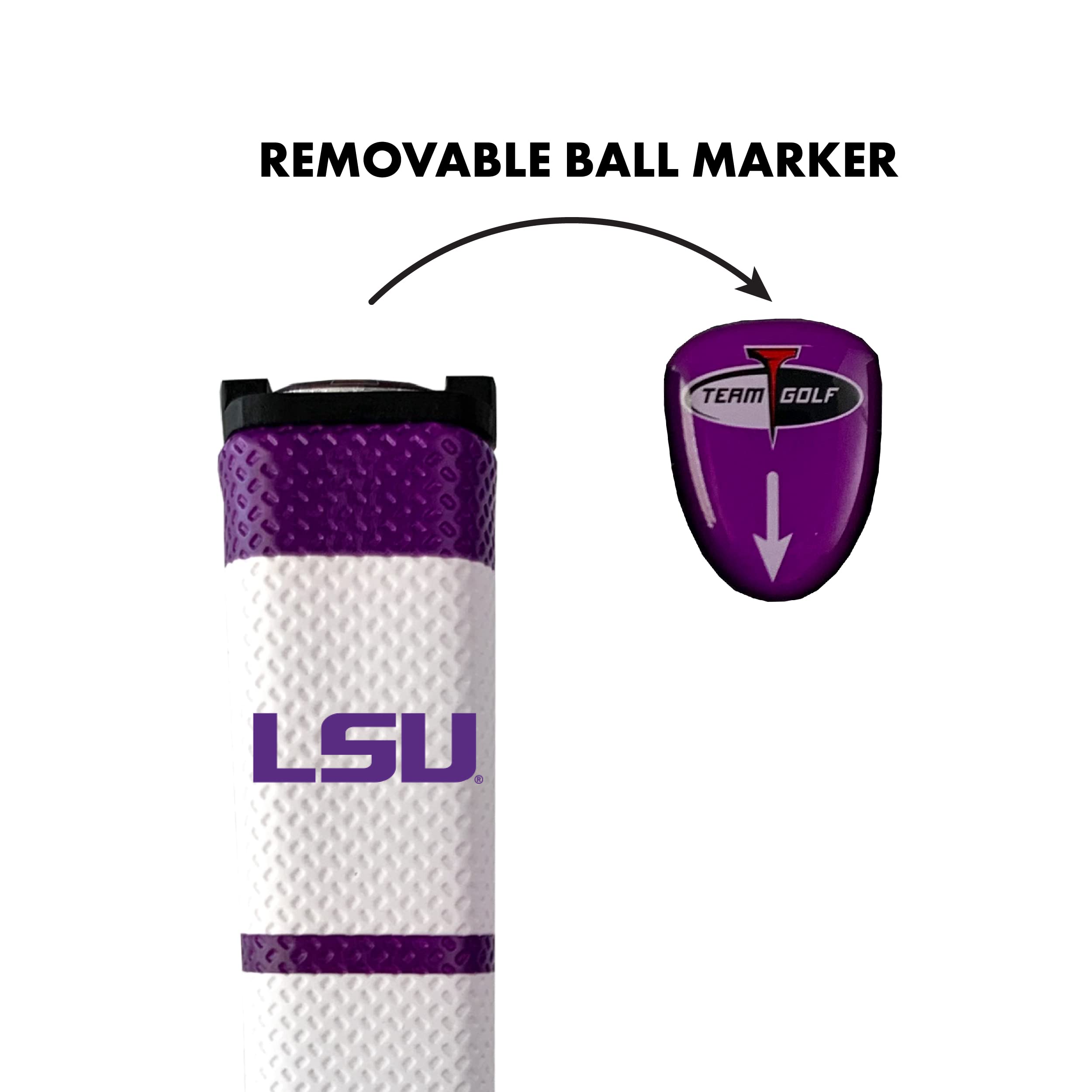 Team Golf NCAA LOUISIANA ST Golf Putter Grip Team Golf NCAA Golf Putter Grip (Multi Colored) with Removable Ball Marker, Durable Wide Grip & Easy to Control